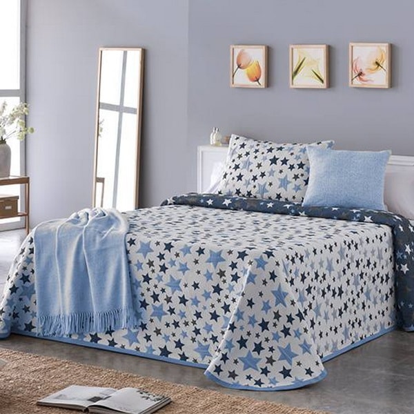 Colchas reversibles con estrellas