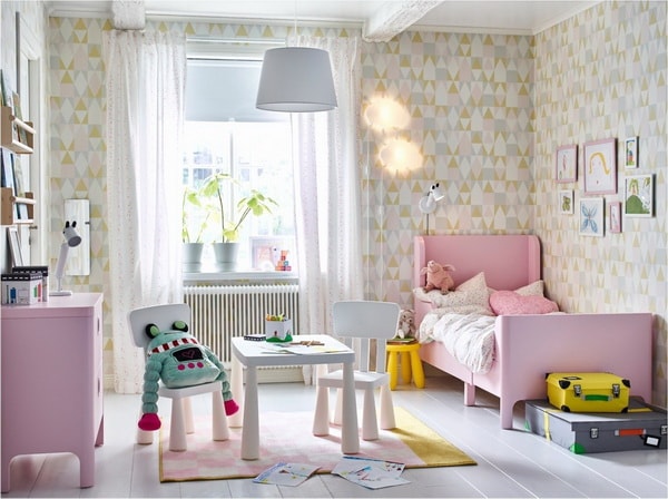 Dormitorio infantil Ikea en color rosa
