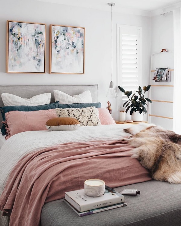 Colores para dormitorios modernos: rosa lavanda