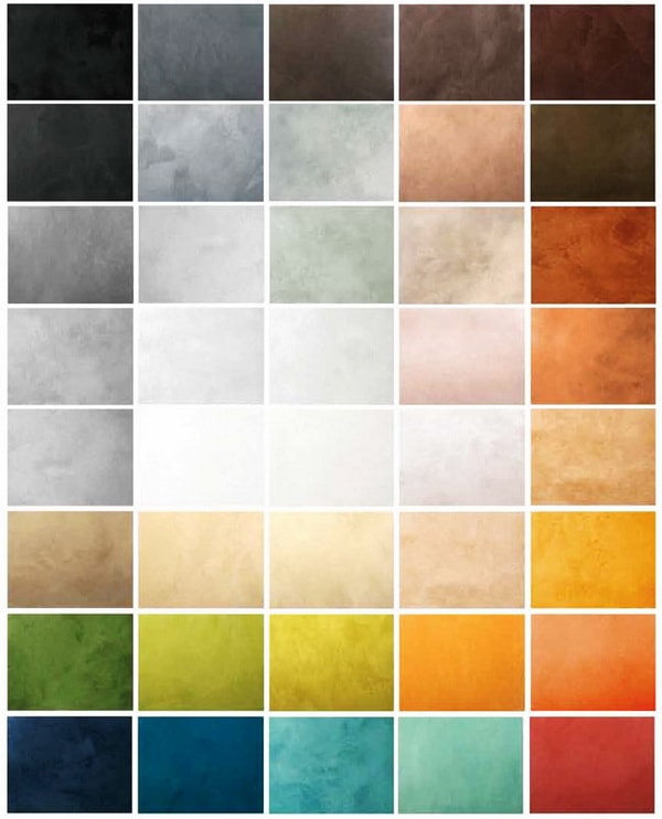 Diferentes colores para para microcemento