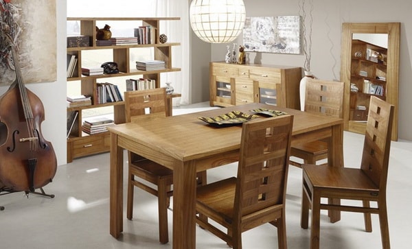 Comedor con muebles de madera