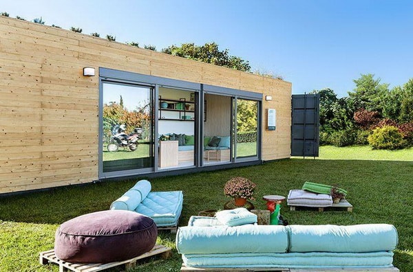 Casas de contenedores revestidas en madera
