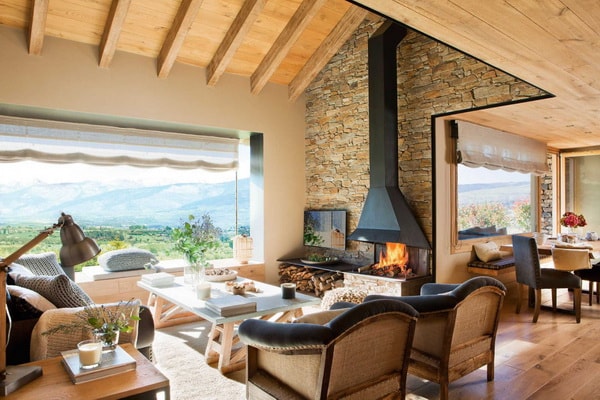 Chimenea de leña exenta