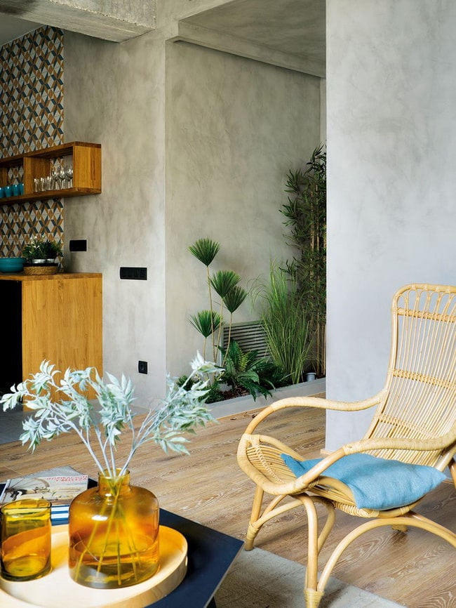 Pasillos con plantas
