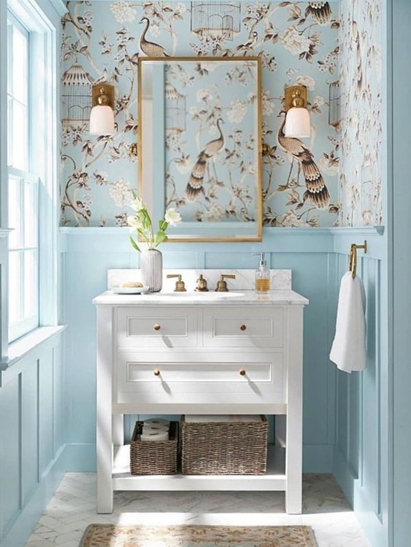 Papel pintado en baños