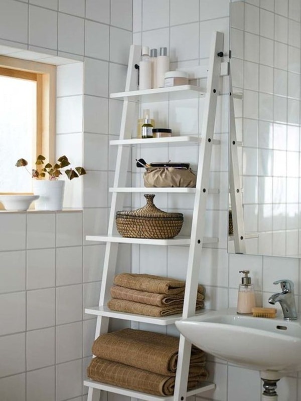 Ideas para baños con escaleras de mano