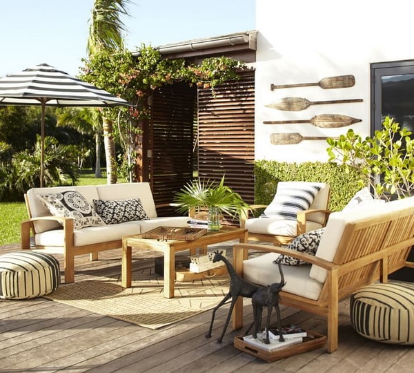 Deck de madera en exteriores