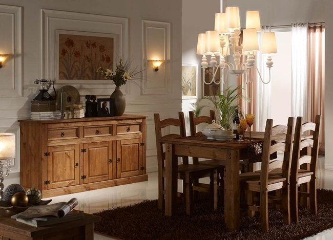 Muebles de comedor de madera natural