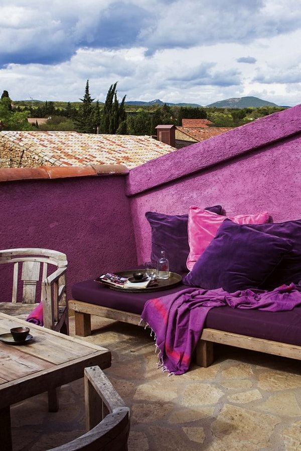 Colores vibrantes para terrazas