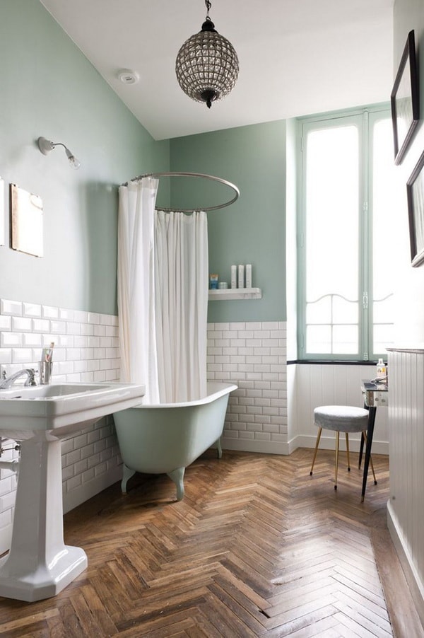 Color verde en baños