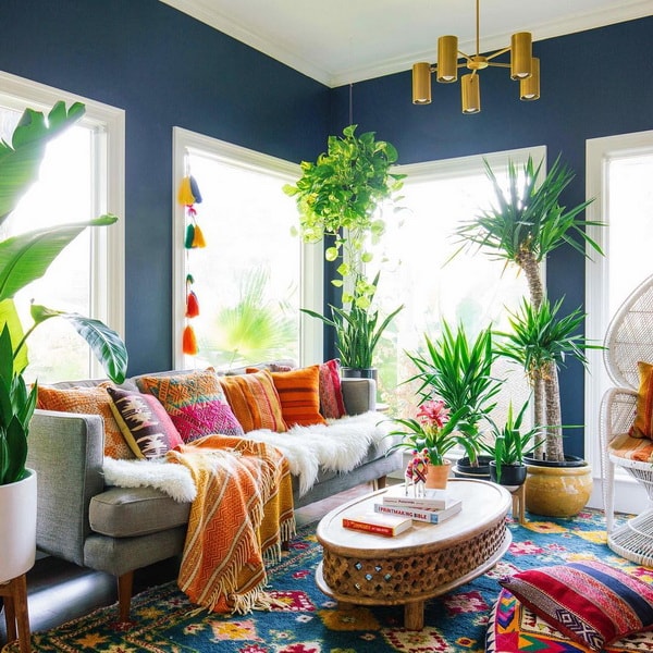 Decoración hippie para el salón