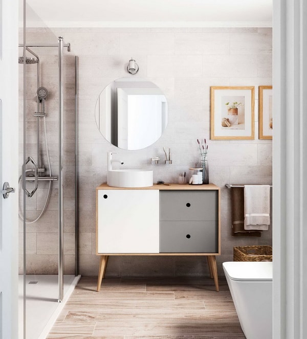 Mueble de baño con patas estilo escandinavo