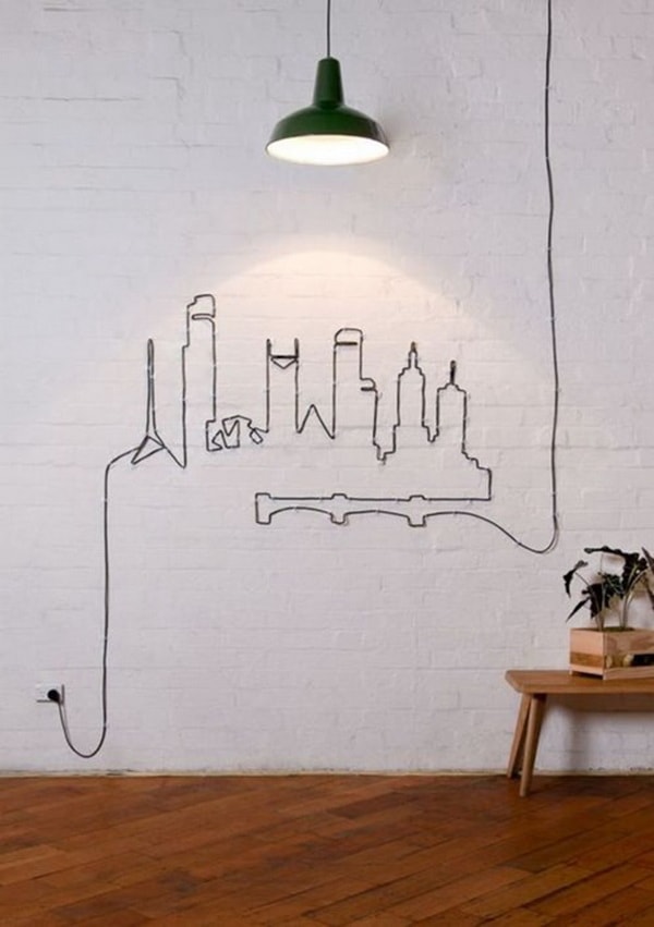 Decoración con cables de lámparas