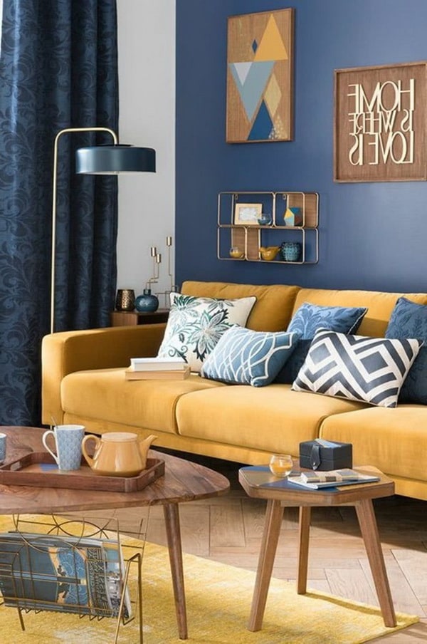 ▷ Colores combinan con el amarillo. Color amarillo en la decoración.