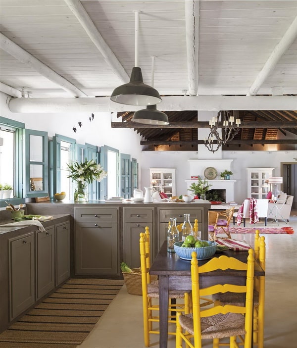 Amarillo y gris para la cocina