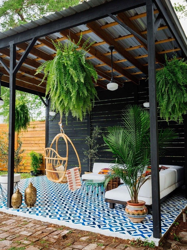 Porches con cubierta de chapa