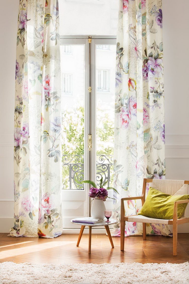 Cortinas con estampados florales