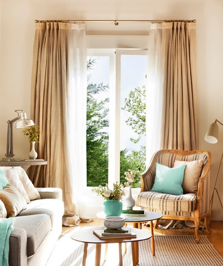 Cortinas en colores tierra