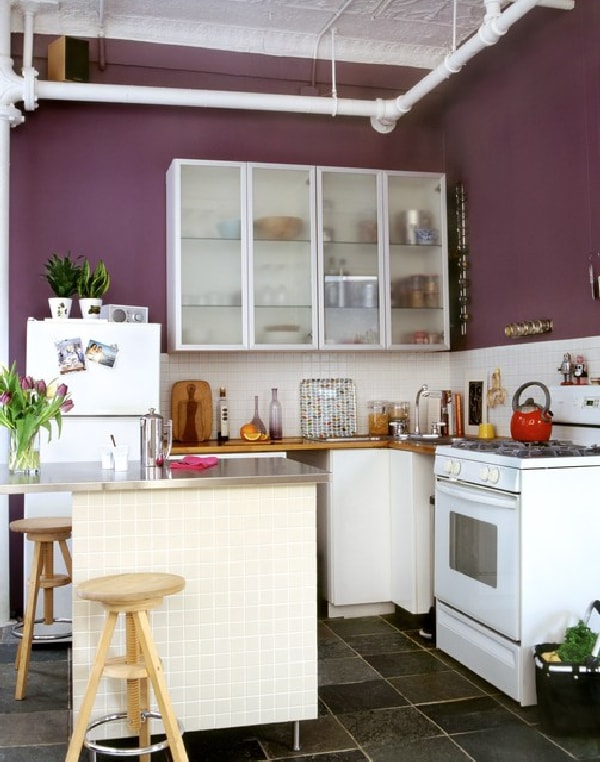 Cocina en color malva