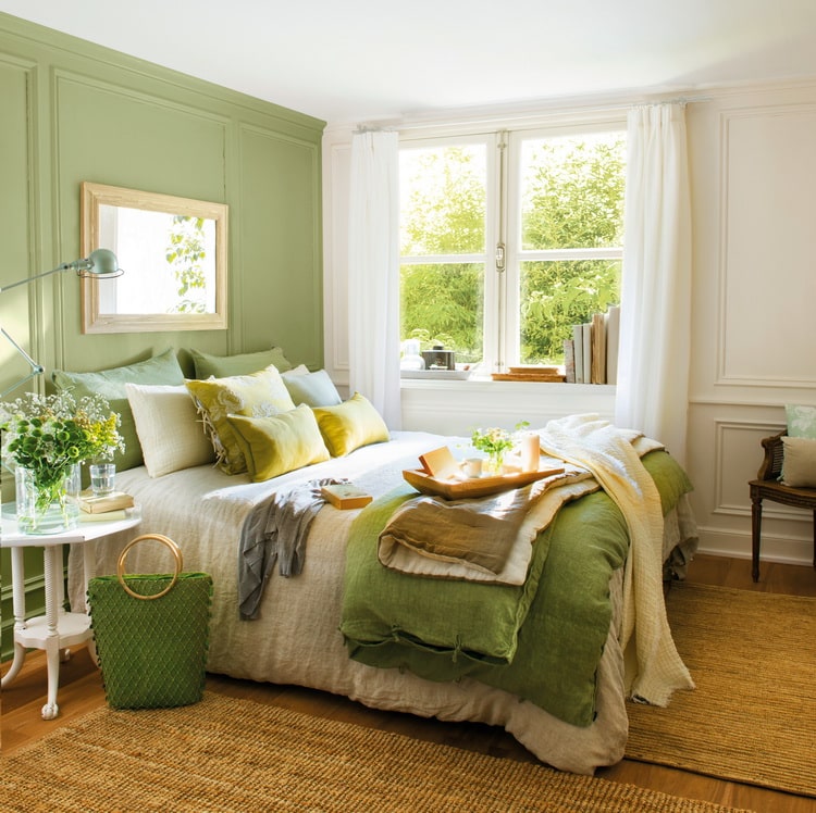 Dormitorios en color verde