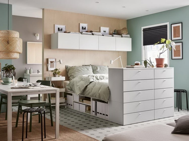 Cama con espacio de almacenaje