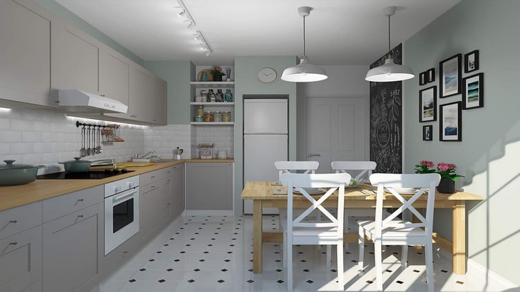 Cocina con zona de comedor