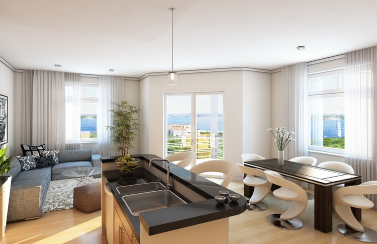 Salón, cocina y comedor integrados
