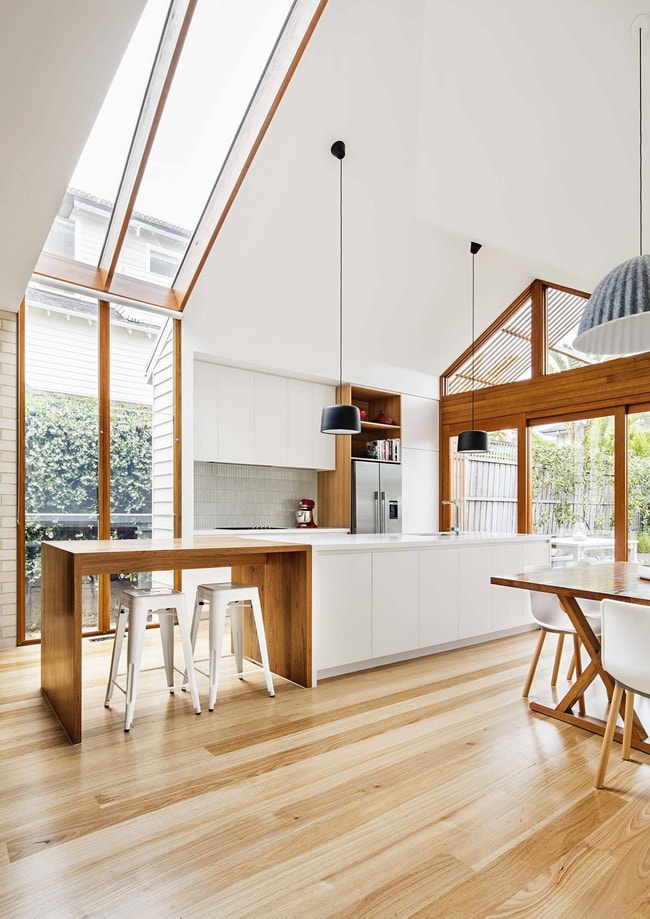 Cocina moderna con mucha luz