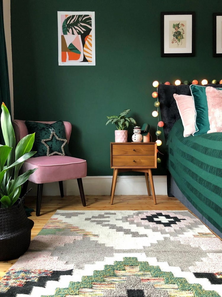 Verde y rosa