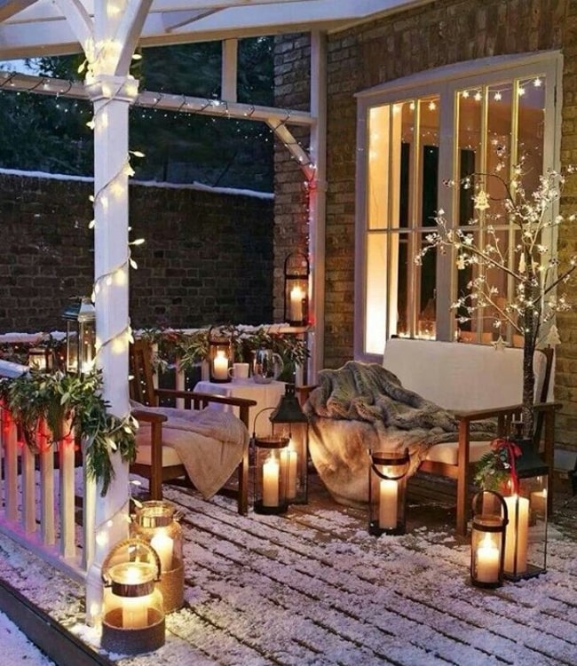 Luces y velas para decorar la Navidad