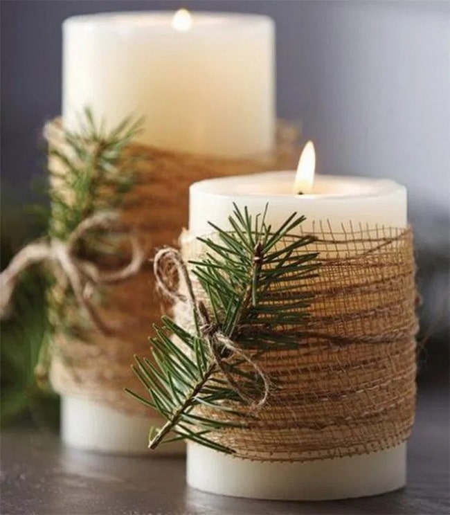 Velas navideñas rùsticas
