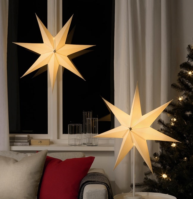 Estrellas navideñas con luz