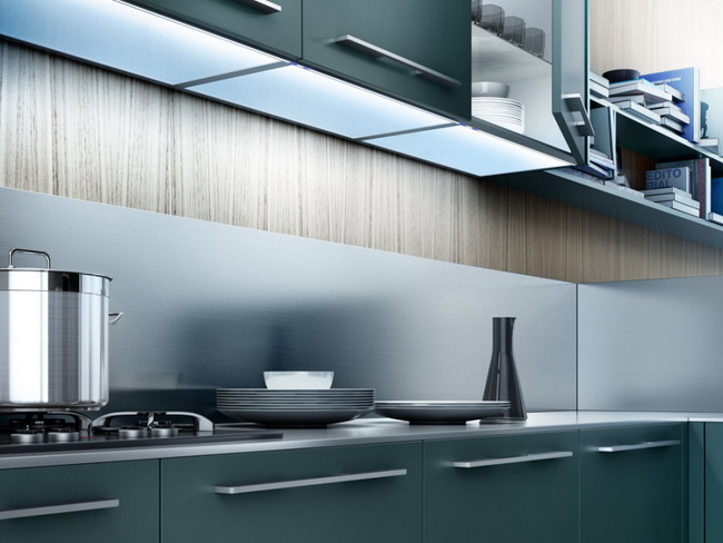 Cocina cómoda en color azul