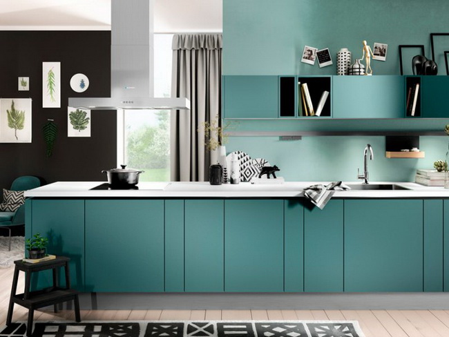 Muebles de cocina en azul