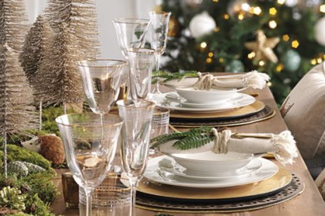 Decoración de la mesa para Nochebuena