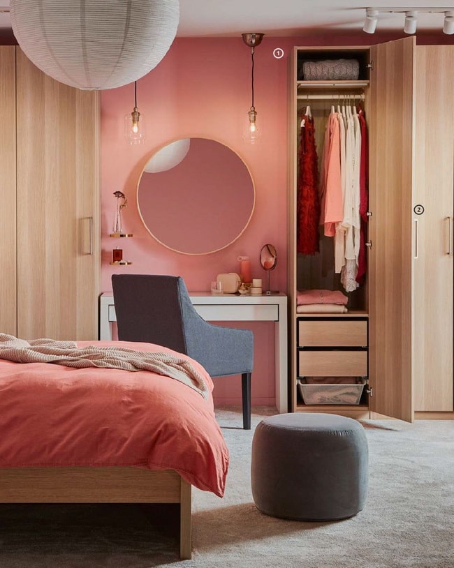 Dormitorio en color rosa