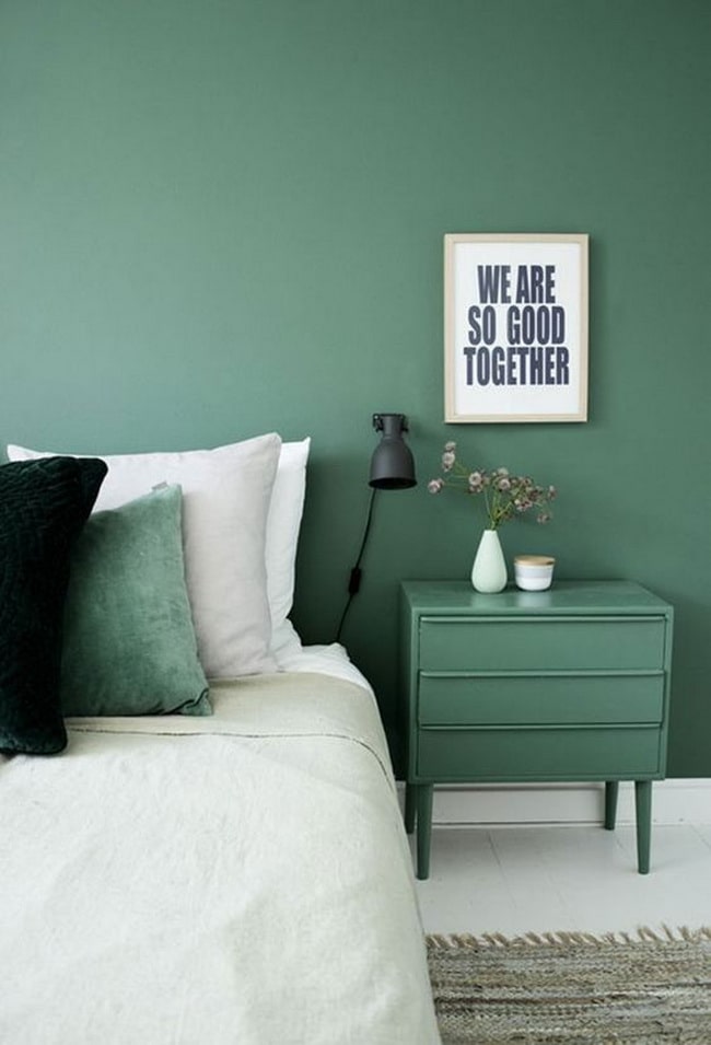 Dormitorio en verde