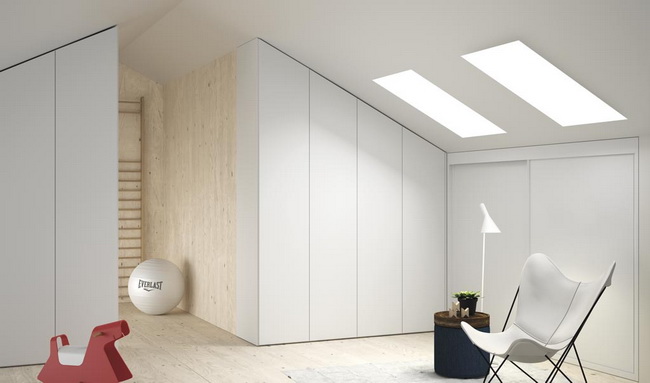 Armarios a medida en habitaciones con techo inclinado