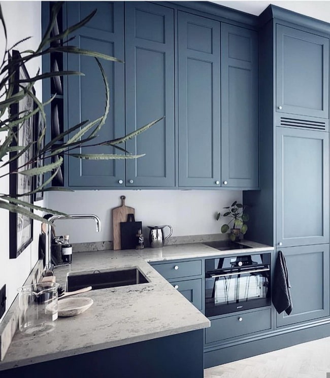 Muebles de cocina en color azul