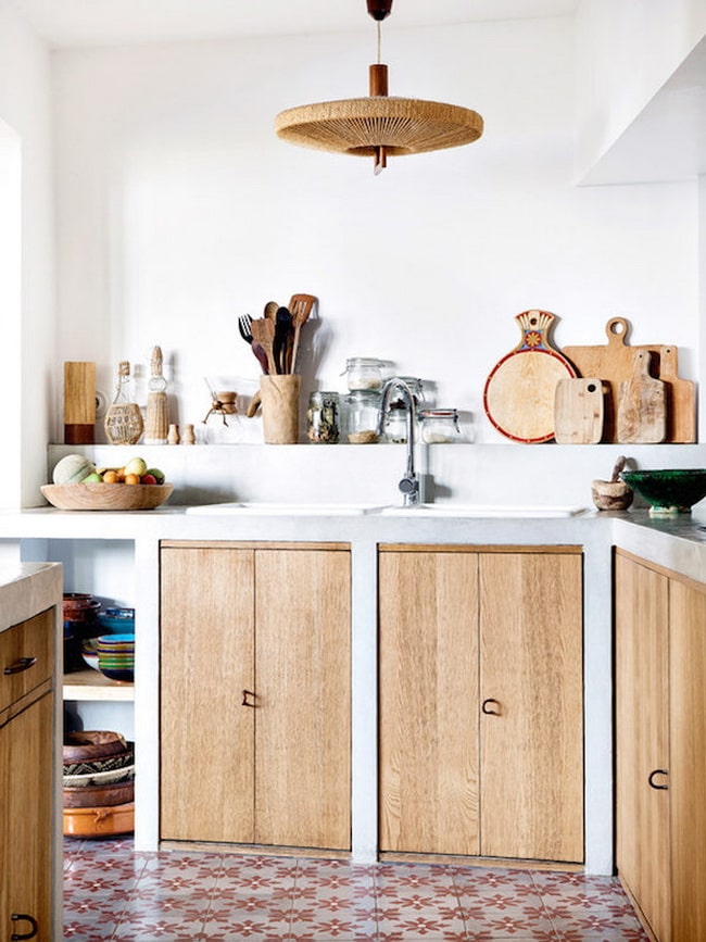 Muebles para cocinas modernas con toques rústicos