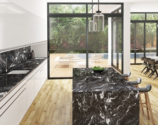 Encimeras de piedra natural. Tendencias para cocinas 2021.
