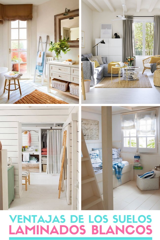 Suelos laminados blancos