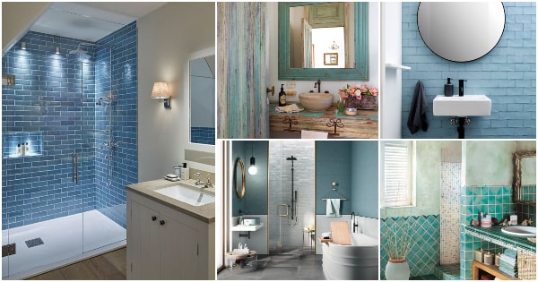 Baños azules. Inspiración para cuartos de baño en color azul.