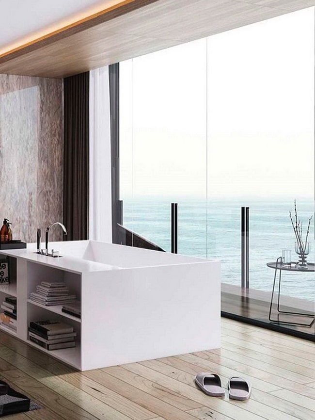 Baño con increíble vista