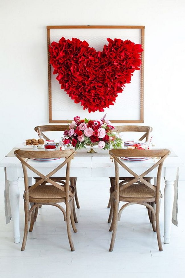 Mesa para el día de los enamorados