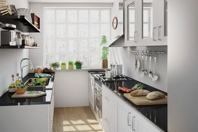 Cocina pequeña en paralelo