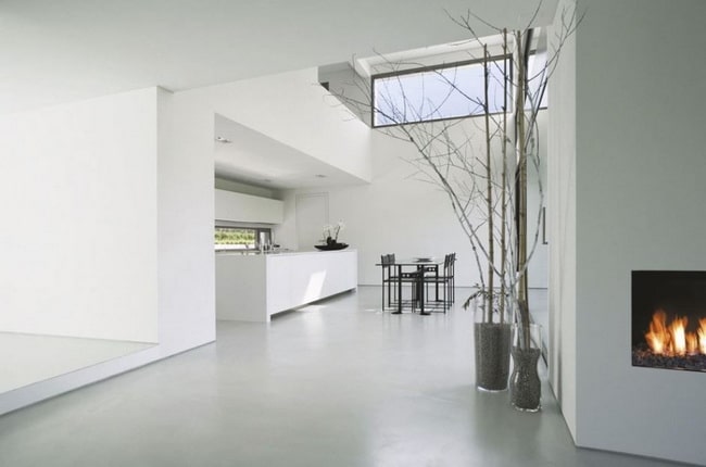 Casas modernas con suelos continuos