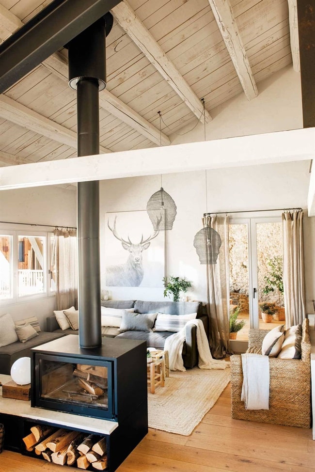 Chimeneas en salones modernos