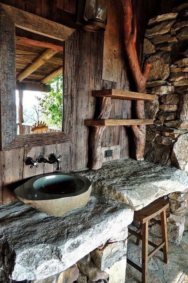 Paredes de madera en baños