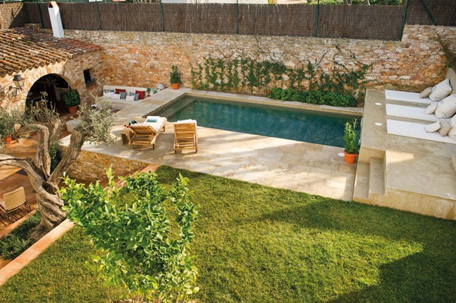 Plantas en la zona de piscina